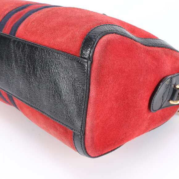 Gucci Ophidia GG 524532 Leather Handbag Mini Boston Sherry Line Red Brand Wom... - Picture 5 of 9
